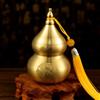 Generisch Feng Shui Chinese Brass Hu Lou Pumpkin Statua Brass Wu Lou Cucurbit Home Decoration Table Bookshelf Ornaments Lucky Protection Figure Happy Hu Lu Retro Wu Lou Lucky Amulet Charm for Office (giallo)