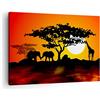 ARTTOR Moderno Quadro su Tela 70x50 cm Stampe da Parete Africa Natura - 0539 | Giraffa Safari Savana Quadro Decorativo Piccolo 1 pezzo Soggiorno Camera da Letto Arte da Parete Decorazione da Parete ARTTOR