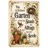 DXiongW Targa da Giardino in Alluminio 20x30 cm Vintage Decorazione Parete Floreale | Cartello Decorativo Rustico con Motivo Uccelli per Recinzione Terrazza Casa Giardino Include Viti e Tasselli per Montaggio