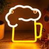 LYPPUL Cartello luminoso a LED con birra, a batteria o USB, luce al neon a LED, personalizzabile, per bar, pub, discoteca, negozio, Natale, festival, feste