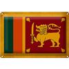 FEMER Targa in metallo con bandiera dello Sri Lanka, 30 x 20 cm, motivo: bandiera dello Sri Lanka vintage