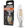 OSRAM Lampada LED Vintage 1906 Classic B FIL, E14, candela, trasparente, 4.8W, 470lm, 2700K, luce bianca calda, dimmerabile, filamento ultra sottile, basso consumo energetico, lunga durata