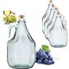 Firmadigaranzia srl Damigiana Vetro 5 Litri con tappo vite - Bottiglione in vetro con Chiusura a Vite ermetico - Damigiana bottiglia dotata di cestello e manico idonea per alimenti VINO ACQUA E LIQUORI - SET 2 PZ