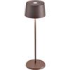 Zafferano, Olivia Pro, Lampada da Tavolo Ricaricabile e Senza Fili con Controllo Touch, Adatta per Salotto ed Esterni, Dimmer, 2200-3000 K, Altezza 35 cm, Colore Corten