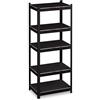 Relaxdays Scaffale Carichi Pesanti, 1250 kg, 5 Ripiani Alta Portata, 150x60x40 cm, per Garage e Cantina, Acciaio, Nero