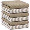 BOSKIMO Strofinacci Cucina Cotone, Set 6 Canovacci in Cotone e Microfibra, Asciugapiatti Assorbenti ad Asciugatura Rapida, Panni Senza Pelucchi 45x65 e 40x60 cm (Fritz Beige 2)