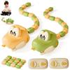 LTFIOON Magnetic Snake Game, Serpente Telecomandato con Luce Suono per 2 Giocatori | RC Snake Game con 16 Blocchi Magnetici 2 Teste 2 Adesivi Numerati, Ricaricabile - Giocattolo Serpente Interattivo per Bambini