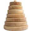 TOYSEE Torre Impilabile Montessori 7 Pezzi Legno Naturale da 2 Anni | Impilatore con sfera in cima · Legno non tinto · Design nordico · Motricità fine · 12x12x15 cm