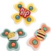 Winfnalsis 3 Pezzi Giochi Bagnetto Neonato, Spinner Bambini | Giocattoli Spinner a Ventosa Sensoriali per Bambini, Ape Farfalla lumache Coccinella Giocattoli per Bagno Del Bambino