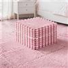 EUBSWA Tappetino per gattonare in peluche, 12 pezzi, 30 x 30 cm, in schiuma, per soggiorno, camera da letto (rosa)