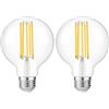FLSNT Lampadina LED E27 G95 Equivalente 200W, 18W, 3000LM, 2700K Luce Calda, Vetro Trasparente, Non Dimmerabile, Confezione da 2