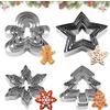 Qunkun Tagliabiscotti Natalizi, Set Di 20 Pezzi, Tagliabiscotti Natalizi, Tagliabiscotti in Acciaio Inox, Tagliabiscotti per Fondente, Albero Di Natale a Fiocco Di Neve per La Pasticceria Natalizia