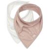 Jollein Bavaglino per bavaglini per bebè, bandana, Twinkling, rosa selvatica, confezione da 2 pezzi, 100% cotone, con chiusura in velcro, bavaglini