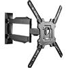 Poppstar Supporto a muro per TV regolabile, da 32" a 55", per schermi piatti e curvi, con capacità di carico fino a 32 kg (VESA max. 400x400). Braccio regolabile e girevole per monitor