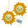 Logbuch-Verlag Set di 2 ciondoli a forma di sole in feltro, realizzati a mano in Nepal, con viso sorridente, decorazione estiva per la cameretta dei bambini, colore giallo, in lana
