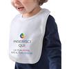 Teetaly - Bavaglino Personalizzato Con Nome E Scritte 100% Cotone Organico Certificato 34x23 (Bianco)