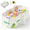 JABNOW Vasca da Bagno Pieghevole con Termometro 78x45x30cm - Struttura a Sostegno Triangolare 40° Antiribaltamento, Drenaggio Doppio + Tubo 50cm, Vaschetta Bagnetto Neonato Pieghevole