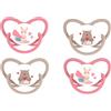 NIP My Butterfly - Set di 4 ciucci in silicone, misura 3 (18-36 mesi), realizzati con materie prime sostenibili, leggermente arioso ortodontico, made in Germany