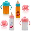 LQTSLFM 4 Pezzi Biberon Magico per Bambole e 2 Pezzi Ciuccio per Bambole Biberon Giocattolo con Latte Scompare per Accessori Bambole, Regalo Compleanno