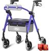 VOCIC Z11 deambulatore per anziani, Max 172 kg, Deambulatore con seduta | Sedia ergonomica con schienale,deambulatore pieghevole con manubrio regolabile in altezza,adatto a tutti & terreni,violetto