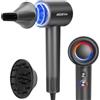 Aigostar Asciugacapelli 180.000 RPM, 500 Milioni di Ioni con Diffusore | Motore BLDC 1600 W, Asciugatura 5X Più Rapida, Bocchetta Magnetica, 390 g Leggero, 4 Temperature + 2 Velocità