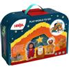 HABA Spielwelt im Koffer - Weihnachtskrippe | Il gioco per presepe adatto ai bambini favorisce l'immaginazione, le abilità motorie e il primo gioco di ruolo intorno alla
