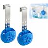 xinimke Porta Pastiglie WC, Supporto per Pastiglie Detergenti Silicone Appendibile, per Bagno Casa Appartamento Hotel, Facile da Installare, Regolabile in Altezza, Fiori Traforati, 2 Pezzi, Blu