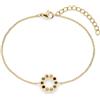 Tamaris Bracciale da donna in acciaio inox con ciondolo rotondo | Impermeabile, delicato sulla pelle, 21 cm, zirconi scintillanti, idea regalo perfetta
