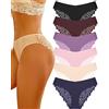 Sth Big Cheeky Underwear for Women Lace No Show Bikini Soft Breathe Seamless Panties Ladies Sexy Hipster Set 6 Pack