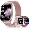 SLOKSFil Smartwatch Donna con Chiamate Bluetooth, 1.83 Fitness Orologio Smartwatch 3 Cinturini Frequenza Cardiaca SpO2 Pressione Sanguigna IP68 Impermeabile Sonno 120+ Modalità Sportive (Rosa)