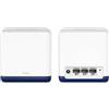 Mercusys Halo H1900G - Set Wi-Fi in rete (confezione da 2), router e ripetitore AC1900 Dual Band, 3 porte gigabit per ogni unità, consigliato per case con 2-3 camere da letto, app MERCUSYS