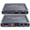 POMBOU Lettore multimediale digitale 4K, lettore video MP4 TV per unità USB/scheda TF, mini lettori multimediali HD per segnaletica digitale con HDMI/AV/ottico, H.265/HEVC, riproduzione automatica in looping