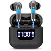 kepsa Auricolari bluetooth 5.4, cuffie in-ear con audio HiFi e voce cristallina, con microfono a cancellazione del rumore ENC, IPX7 impermeabili e 48 ore di riproduzione per Android, IOS e Windows