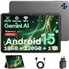 Raemond Tablet 10 pollici con protezione, Android 15 Tablet con Gemini AI, 18GB RAM + 128GB ROM (1TB TF), 1280x800 IPS HD Display, Unisoc Octa-Core , 5MP + 8MP Camera, Widevine L1, 6000mAh, WiFi 6,GPS,nero