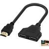 Quonex Adattatore HDMI Splitter 1 Ingresso 2 Uscite, Splitter HDMI 1 a 2 Vie, 1080p HDMI Maschio a Doppia Femmina, Duplicatore Video per TV, Proiettore, Monitor LCD e Plasma, Supporta due Schermi Simultanei