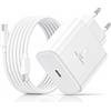 YTHRIVIN Caricatore rapido USB C da 45 W con cavo, compatibile con dispositivi | Caricatore super veloce da 45 W con cavo USB-C da 2 m, supporta la ricarica rapida per Galaxy S25/S24/S23/S22 e tablet