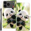WUACYEAMING Custodia Compatibile con ZTE Nubia A57 4G,con Slot Carte PU Pelle Portafoglio Libro Case Antiurto Bumper Motivo Magnetica Flip Protettiva Resistente panda