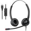 Callez Cuffie USB C con Microfono Cancellazione del Rumore per Cellulari PC | Cuffie Cablate Tipo C per iPhone 17/16/15 Samsung Laptop Mac Tablet, Cuffia PC Stereo per Teams Zoom Call Center Ufficio Casa