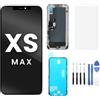 FoxyTech Kit di riparazione schermo per iPhone XS Max LCD - Vetro touch Assembly Incell FHD - Kit strumenti + guarnizione adesiva + vetro temperato incluso - Modelli A1921 A2101 A2102 A2104