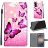 KENHONER Cover per Samsung Galaxy S26 FE 5G, farfalla rosa | Portafoglio Pelle PU, Magnetica, Resistente Agli Urti, Scomparto Carte Credito, Pieghevole, Flip Libro, Motivo