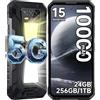 OUKITEL WP58 Pro Smartphone Rugged 5G - Telefono Indistruttibile, Doppia Luce da Campeggio, 10000mAh 33W, fino a 24GB RAM (8+16 virtuali)+256GB ROM