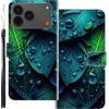 WUACYEAMING Custodia Compatibile con ZTE Nubia A57 4G,con Slot Carte PU Pelle Portafoglio Libro Case Antiurto Bumper Motivo Magnetica Flip Protettiva Resistente foglia