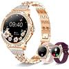 Iaret Smartwatch Donna Orologio Chiamata e Notifiche Messaggi Assistente Vocale Smart Watch per Android iOS Fitness Orologio Digitale con Cardiofrequenzimetro, SpO2, Sonno, Contapassi, 20 Sportivo, Oro Rosa