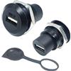 PENGLIN 2 accoppiatori USB 2.0 per montaggio a pannello, USB 2.0 femmina a femmina, adattatore di passaggio USB con tappo impermeabile
