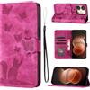LSPCASA Custodia per Xiaomi Redmi Note 17 Pro, con flip case, rosa | Custodia protettiva in pelle ecologica in poliuretano, con scomparti per carte di credito, funzione leggio