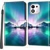 Salanheo Cover per Honor 600 Smart, Ocean Aurora | Portacarte, Chiusura Magnetica, Flip Case, Antiurto Custodia, Funzione Stand