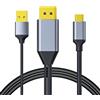 KINSPON DisplayPort Cavo USB C 4K@60Hz con Adattatore Cavo USB DisplayPort Maschio per Tipo C Convertitori Maschi Supporto Touch Casto USB C Adattatore con Supporto Touch