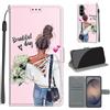 KENHONER Cover per Samsung Galaxy S26 FE 5G, ragazza | Portafoglio Pelle PU, Magnetica, Resistente Agli Urti, Scomparto Carte Credito, Pieghevole, Flip Libro, Motivo