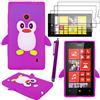 ebestStar - Custodia morbida in silicone per Nokia Lumia 520, con pennino touch e 3 pellicole proteggi schermo