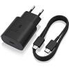 Tech-Fan © Caricatore USB-C da 25 W con cavo da tipo C a tipo C da 1 m, ricarica rapida, compatibile con Samsung Galaxy A57/A56/A55/A54/A53/A52/A51/A50s/A50